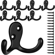 8 Pack Heavy Duty Double Prong Coat Hooks