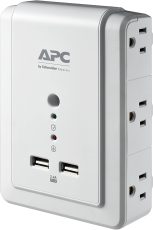APC Wall Outlet Plug Extender, Surge Protector with USB Ports