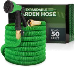 Joeys Garden Expandable Garden Hose with 8 Function Hose Nozzle