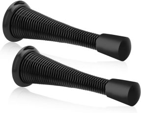 KOVOSCH 2 Pack Spring Door Stoppers Black