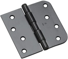 Richelieu Hardware 81822FBB Reversible Full Mortise Combination Butt Hinge, 4 in (102 mm), Black Finish, (3 Pack)